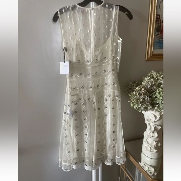 Red Valentino Ivory  tulle dress and silver studs size 38 US 4 - Picture 4 of 16